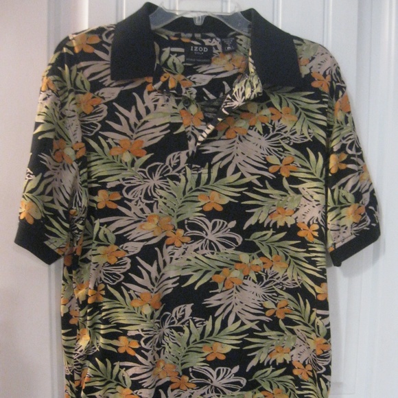 IZOD Golf Tropical Cotton Cool Polo Shirt Small - Picture 1 of 4